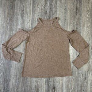 Womens Brown Cold Shoulder Top